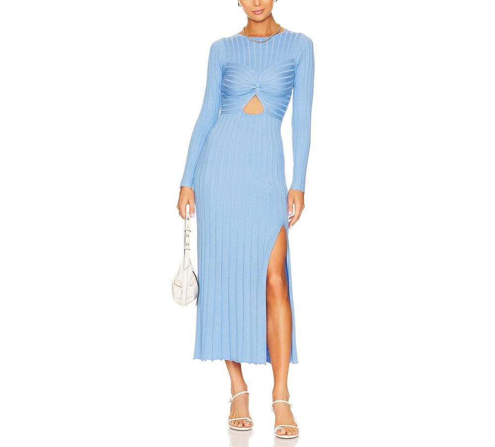 Sovere Ribbed Blue Recline Size M Dress
